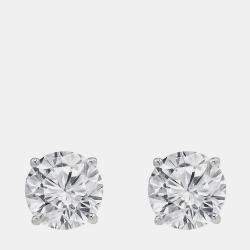 Pre Owned 5ct 14k White Gold Lab Grown Diamond Basic Stud Earring
