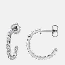 Pre Owned 1.95ct 14k White Gold Lab Grown Diamond Huggies Earrings