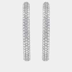 Pre Owned 3ct 14k White Gold Lab Grown Diamond Hoop Earring