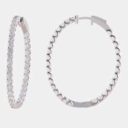 Pre Owned 4ct 14k White Gold Lab Grown Diamond Hoop Earring