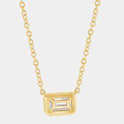 Pre Owned قلادة دلاية ألماس مزروع في المختبر ذهب أصفر عيار 14 قيراط (0.45 قيراط)