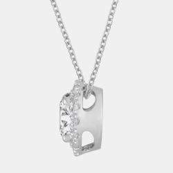 مملوكة مسبقًا 1.21ct 14k White Gold Lab Grown Diamond Halo Pendant
