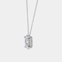 Pre Owned 2ct 14k White Gold Lab Grown Diamond Halo Pendant