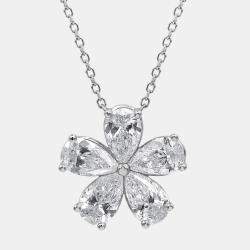 Pre Owned 0.6ct 14k White Gold Lab Grown Diamond Flower Pendant