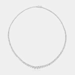 Pre Owned 6.05ct 14k White Gold Lab Grown Diamond Riviera Necklace