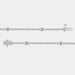 Pre Owned 2.7ct 14k White Gold Lab Grown Diamond Station Bracelet