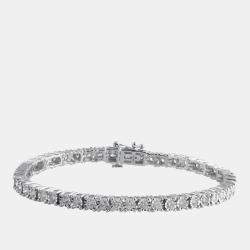 Pre Owned 3.2ct 14k White Gold Lab Grown Diamond Tennis Bracelet