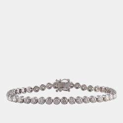 Pre Owned 5.45ct 14k White Gold Lab Grown Diamond Tennis Bracelet