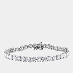 Pre Owned 12ct 14k White Gold Lab Grown Diamond Tennis Bracelet
