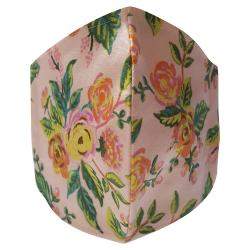Non-Medical Handmade Peach Floral Printed Cotton Face Mask - Pack Of 2 (Available for UAE Customers Only)
