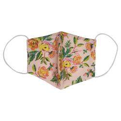 Non-Medical Handmade Peach Floral Printed Cotton Face Mask - Pack Of 2 (Available for UAE Customers Only)