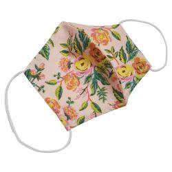 Non-Medical Handmade Peach Floral Printed Cotton Face Mask - Pack Of 2 (Available for UAE Customers Only)