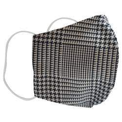 Non-Medical Handmade Black/White Check Pattern Printed Cotton Face Mask - Pack Of 2 (Available for UAE Customers Only)