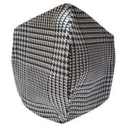 Non-Medical Handmade Black/White Check Pattern Printed Cotton Face Mask - Pack Of 2 (Available for UAE Customers Only)