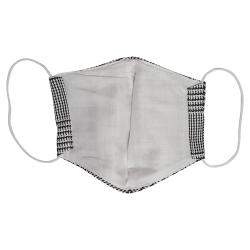 Non-Medical Handmade Black/White Check Pattern Printed Cotton Face Mask - Pack Of 2 (Available for UAE Customers Only)