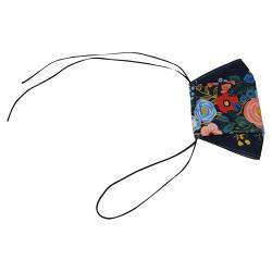 Pre Owned Non-Medical Handmade Dark Blue Floral Printed Cotton Face Mask - Pack Of 2 (Available for UAE Customers Only)