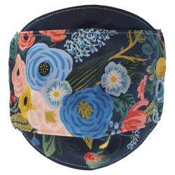 Pre Owned Non-Medical Handmade Dark Blue Floral Printed Cotton Face Mask - Pack Of 2 (Available for UAE Customers Only)
