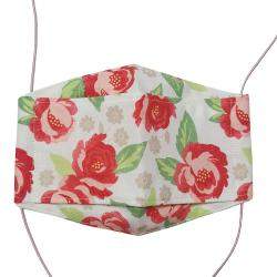 Non-Medical Handmade Beige Floral Printed Cotton Face Mask - Pack Of 2 (Available for UAE Customers Only)