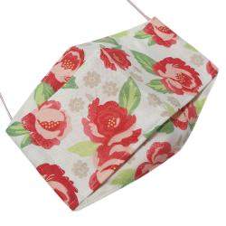 Non-Medical Handmade Beige Floral Printed Cotton Face Mask - Pack Of 2 (Available for UAE Customers Only)
