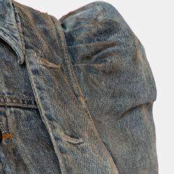 Faith Connexion Blue Denim Muddy Distressed Victorian Jacket XXS