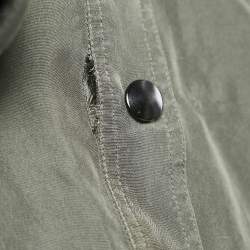 Pre Owned Faith Connexion Green Khaki Silk Double Layer Oversized Shirt XS