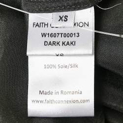 Pre Owned Faith Connexion Green Khaki Silk Double Layer Oversized Shirt XS