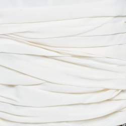 Faith Connexion Cream Silk & Contrast Faux Leather Detail Strapless Mini Dress M