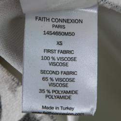 Faith Connexion Further Grey Jersey Blouson Bodice Feather Print Pencil Dress XS