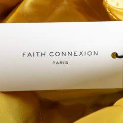 Pre Owned Faith Connexion Black Suede Studded Oversized Bomber Jacket M 