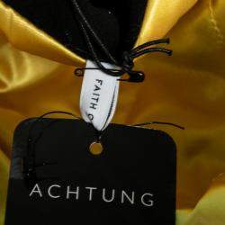 Pre Owned Faith Connexion Black Suede Studded Oversized Bomber Jacket M 