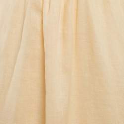 Pre Owned Faithfull The Brand Orange Linen Cut-Out Trianita Maxi Dress M