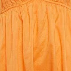 Pre Owned Faithfull The Brand Orange Cotton Wilonna Midi Dress M