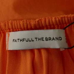 Pre Owned Faithfull The Brand Orange Cotton Wilonna Midi Dress M
