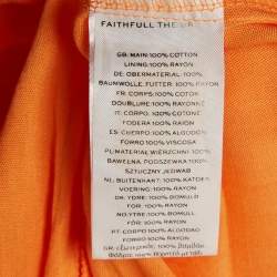 Pre Owned Faithfull The Brand Orange Cotton Wilonna Midi Dress M