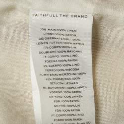 Faithfull The Brand Yellow Piedra Linen Cut-Out Maxi Dress M