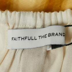 Faithfull The Brand Yellow Piedra Linen Cut-Out Maxi Dress M