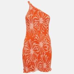 مملوكة مسبقًا Faithfull The Brand Orange Floral Print Cotton Terre Mer Mini Dress M