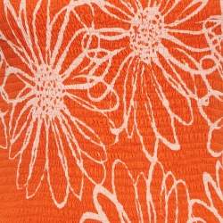 Pre Owned Faithfull The Brand Orange Floral Print Cotton Terre Mer Mini Dress M