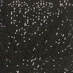 Pre Owned Fame and Partner Black Sequin One Shoulder Midi Dress S