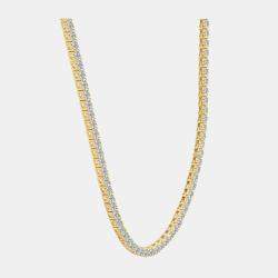 Pre Owned 14K Yellow Gold Lab Grown Diamond Straight Line Necklace 18 inches (5.00 Ct)