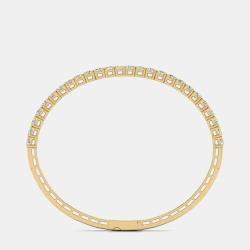 14K Yellow Gold Lab Grown Diamond Straight Line Flexible Bangle 18 inches (5.00 Ct)