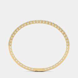 14K Yellow Gold Lab Grown Diamond Straight Line Flexible Bangle 18 inches (7.00 Ct)
