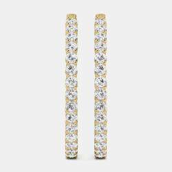14K Yellow Gold Lab Grown Diamond Inside Out Hoop Earrings (3.00 Ct)