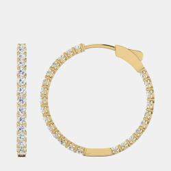 14K Yellow Gold Lab Grown Diamond Inside Out Hoop Earrings (3.00 Ct)