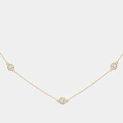 14K Yellow Gold Lab Grown Diamond Bezel Set Station Necklace 18 inches (2.00 Ct)