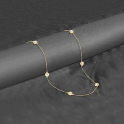 14K Yellow Gold Lab Grown Diamond Bezel Set Station Necklace 18 inches (2.00 Ct)