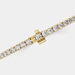 14K Yellow Gold Lab Grown Diamond Light Weight Bracelet 7 Inches (5 Ct)