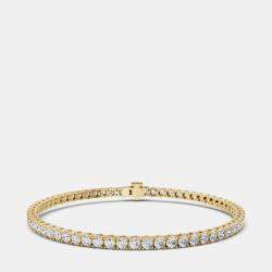 14K Yellow Gold Lab Grown Diamond Light Weight Bracelet 7 Inches (5 Ct)
