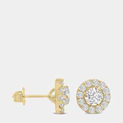 14K Yellow Gold Lab Grown Diamond Halo Earrings (1.00 Ct)