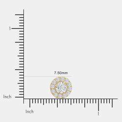 14K Yellow Gold Lab Grown Diamond Halo Earrings (2.00 Ct)